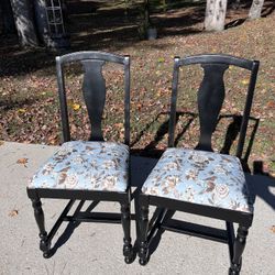 Fresh Pair of Vintage Upcycled Farmhouse Chairs
