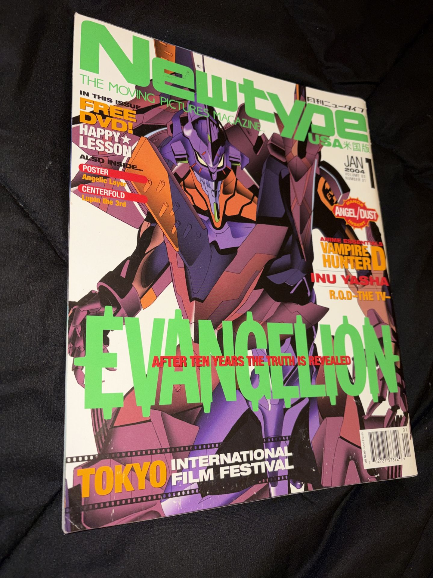 Newtype USA Magazine - January 2004 - Evangelion cover - DVD And Poster included