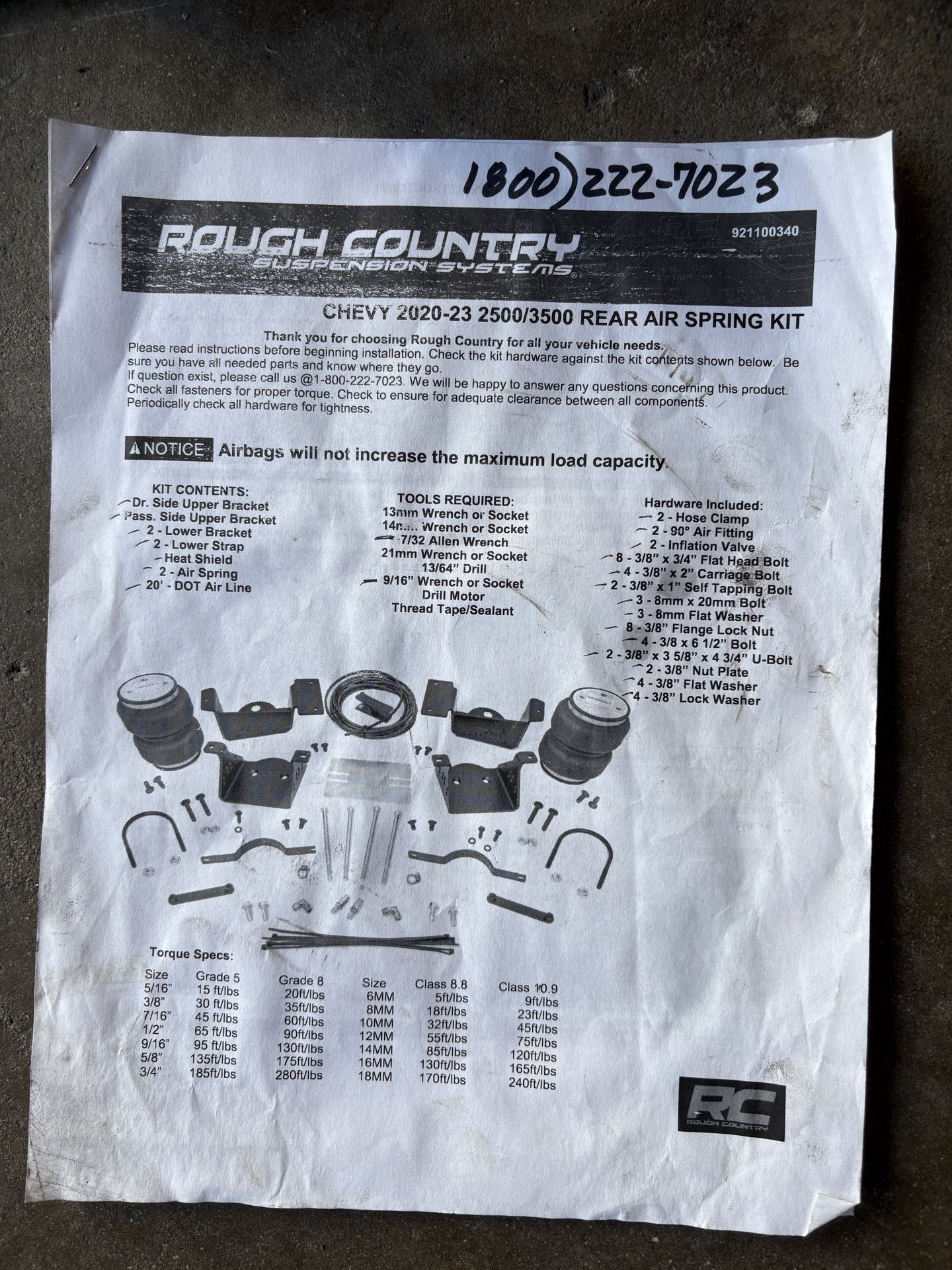 Air Spring Kit / Suspension System