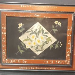 Antique Daisy Floral Painting Hinged Frame Secret Hidden Compartment Wall Pocket

Measures 15.75" tall and 19.75" wide