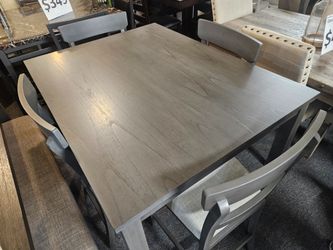 Brand new gray dining set (Table:48" x 36" x 30"H; Chair: 19" x 22" x 38"H)