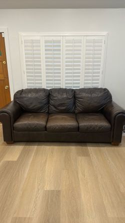 Leather couch and sofa