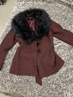 H&M coat with fur size 8