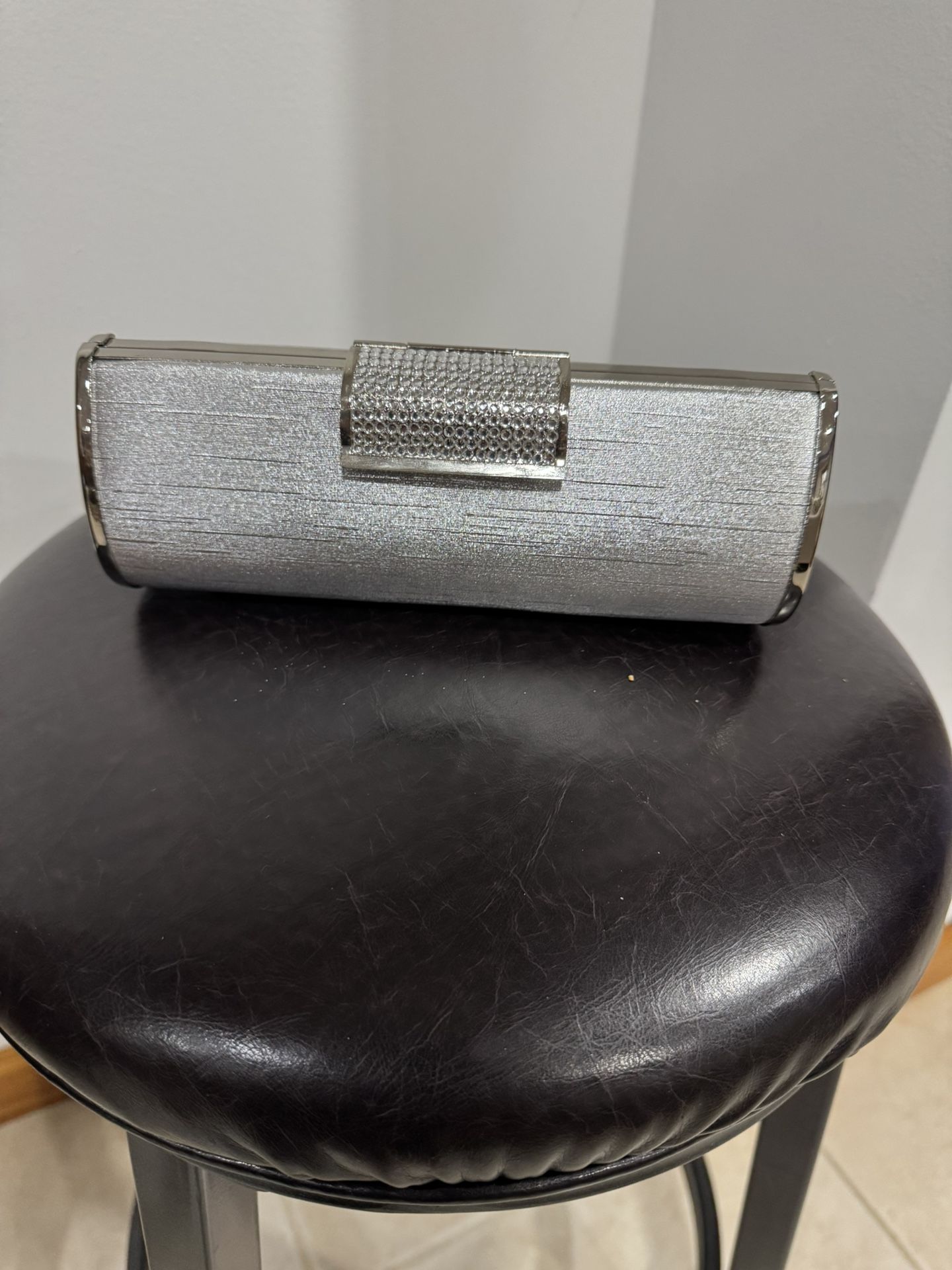 Silver evening clutch