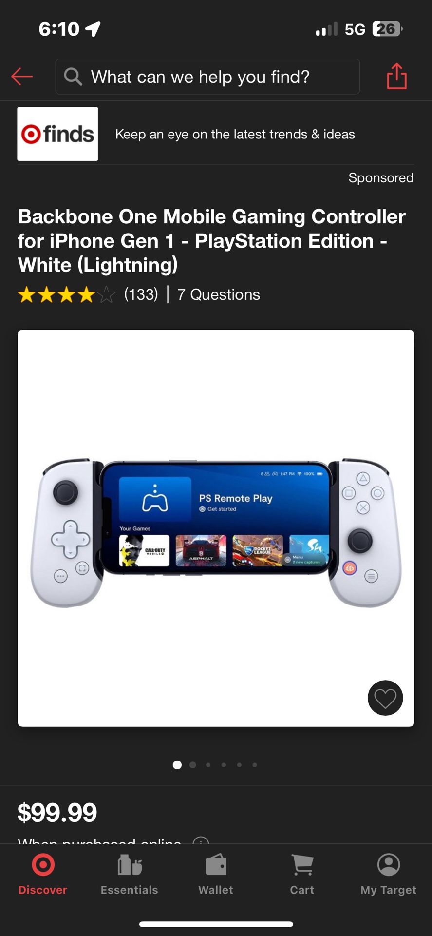 Backbone One Mobile Gaming Controller for iPhone Gen 1 - PlayStation Edition