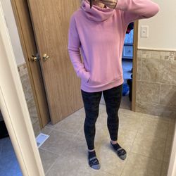 Zyia  Cowl Neck Pink Hoodie Small  Thumbnail