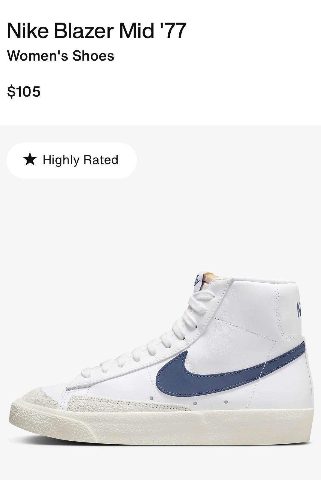 Nike Blaze 77 Vintage Size 7.5 Women’s