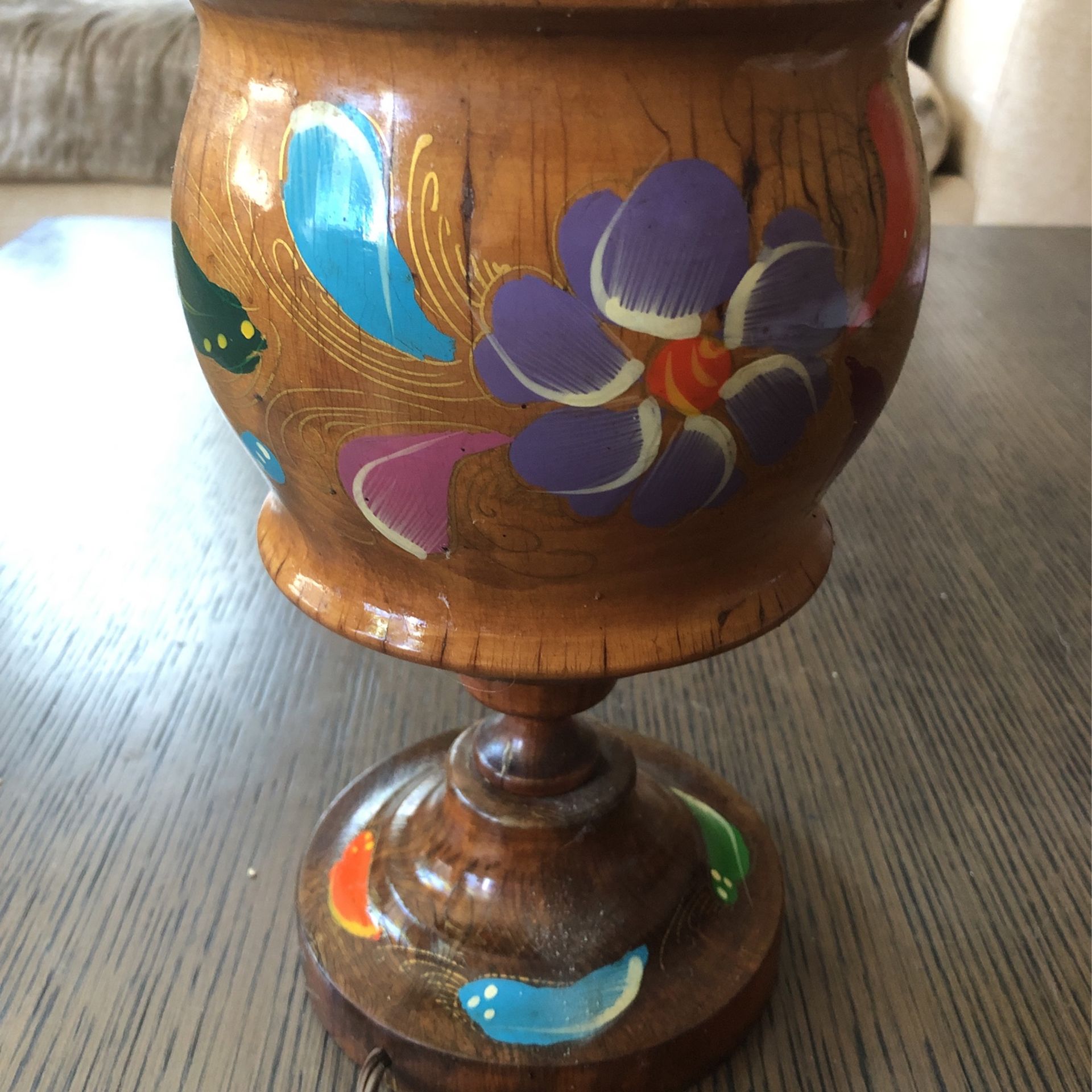 Mid Century Tiger Wood lamp