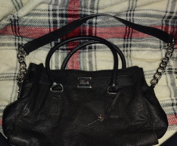 MICHAEL KORS BLACK HAMILTON Satchel Shoulder Bag