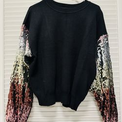 Black Sequined Sweater (XL)