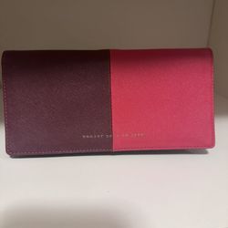 Marc By Marc Jacob's Two-Tone Pink And Burgundy Color Lock Wallet 