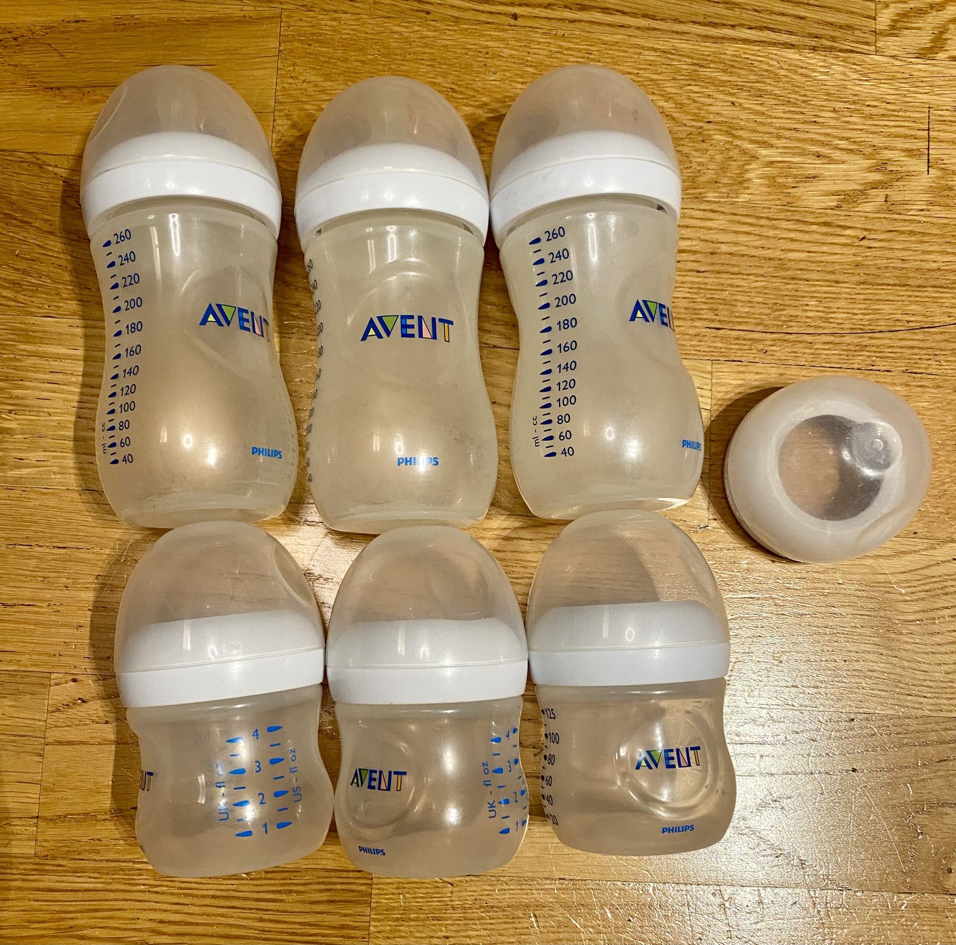 6 Baby /Newborn Avent Philips Bottles Set, 4 oz & 9 oz