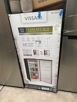 Vissani 7.1 cu. ft. Manual Defrost Convertible Upright Freezer in Stainless Steel Look, Garage Ready