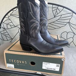 NEW Tecovas The Sadie Women Size 8.5 Black Cowboy Boots 
