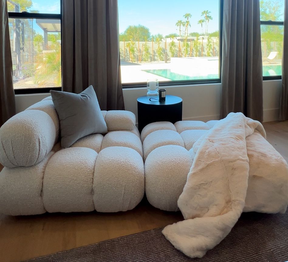 Rove Concepts Boucle Chair + Ottoman