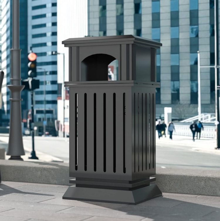 2 BEAMNOVA Black Trash Can Outdoor