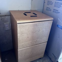 Rolling Wood 2-Drawer Cabinet