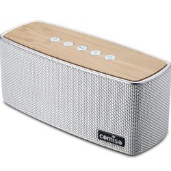 Comiso Bluetooth Speakers 20W Loud Wood Home Audio Outdoor Portable Wireless Speaker Subwoofer Tweeters for Super Bass Stereo Sound Bluetooth 5.0
