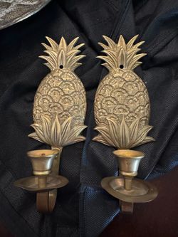 Vintage brass pineapple sconces candle holder