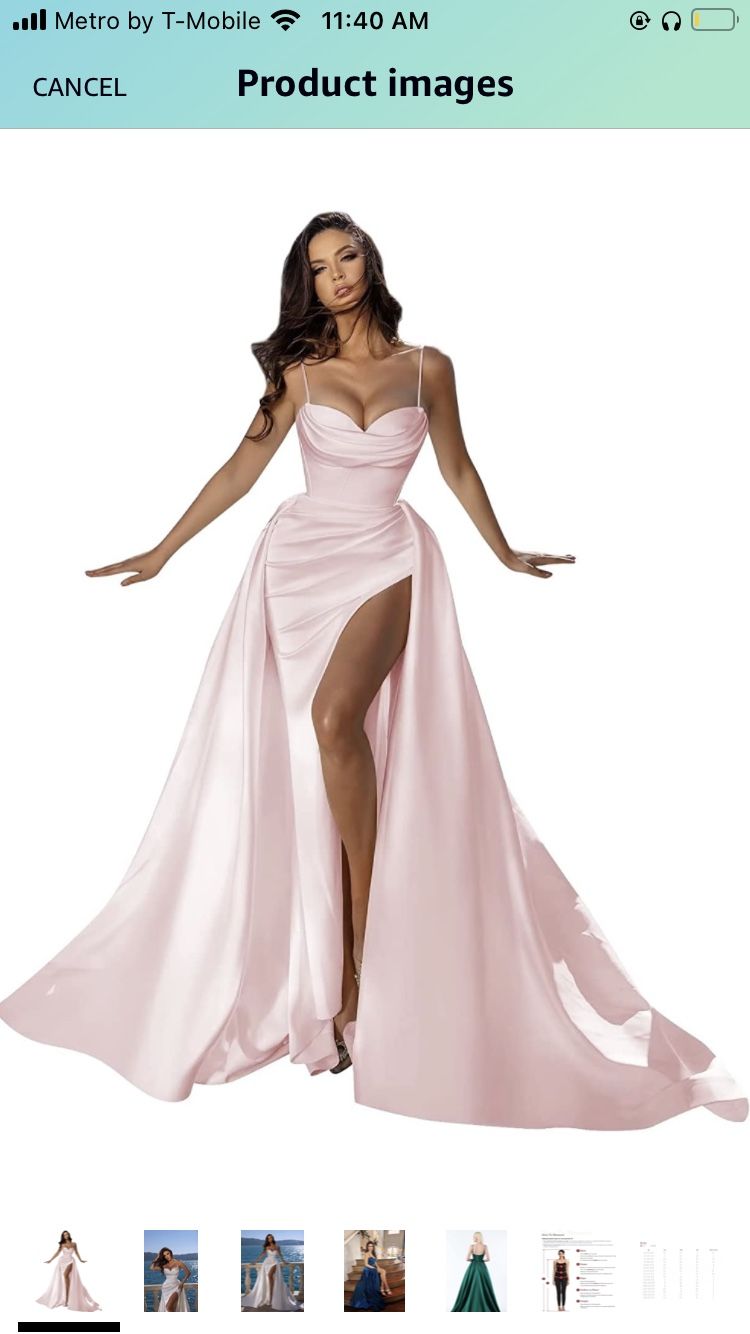 Baby Pink Corset Prom Dress