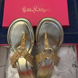 Lily Pulitzer Wedge Cork Sandal Size 8