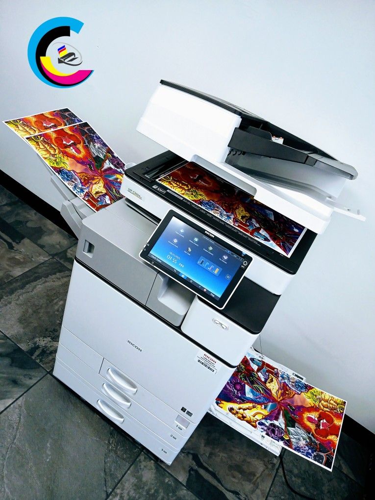 Laser Printer RICOH MP C3004EX || PRINTS Automatically Double-Sided || Touch Screen || Speed Up To 30ppm || With INTERNAL STAPLING FINISHER ||