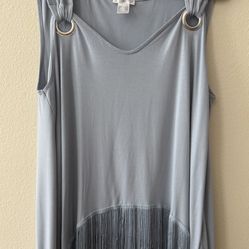Women’s Fringe Edged Detail Top From Venus Light Blue SizeXL. NWOT