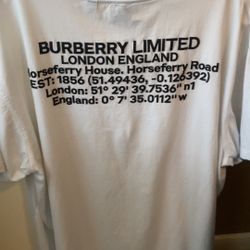 BURBERRY CREWNECK T-SHIRT WITH EMBOSSED LETTERING PRINT