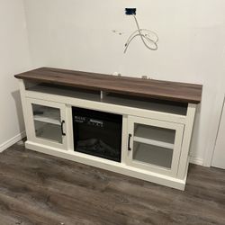 Bower Tv Stand W/Fireplace Console Furniture 