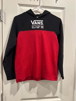 Vans Boys Red /Black Logo Hoodie Size L