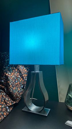 Blue and silver lamp