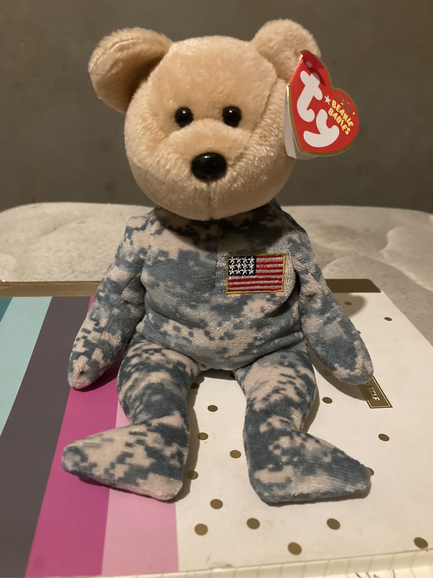 Salute The patriotic bear beanie baby