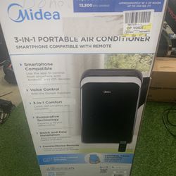 Midea 10,000 BTU Smart Portable Air Conditioner with Remote, Black 