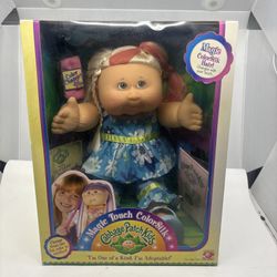 Cabbage Patch Kids Magic Touch ColorSilk Blond Pink Hair Blue Eyes Doll 2005 NIB