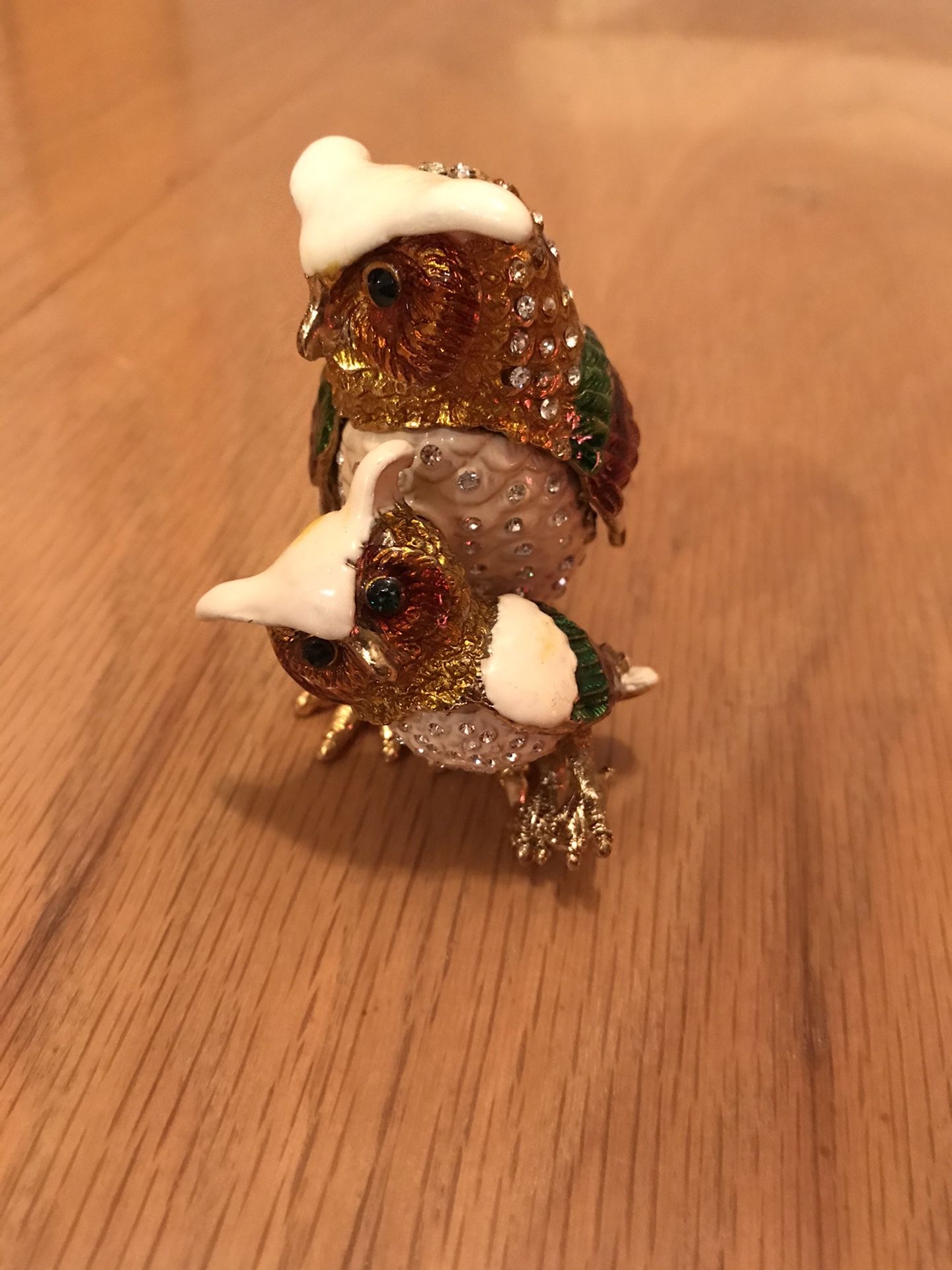 Owl two jewelry box small mini art