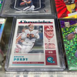 BROCK PURDY RC! NFL Chronicles TEAL Parallel! San Francisco 49ers Rookie Trading Card
