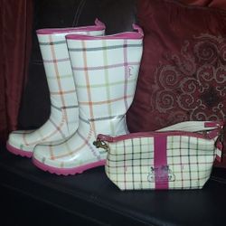 Coach Rainboot With Matching Purse