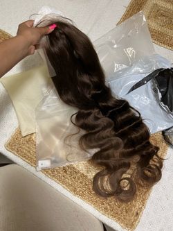 Brown chocolate straight wig