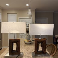 Modern Wood Lamps (Set of 2) – Clean & Elegant Design