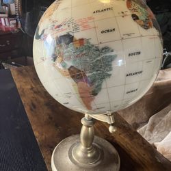 World Globe On Antique Brass. 