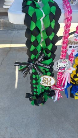 Green graduation leis