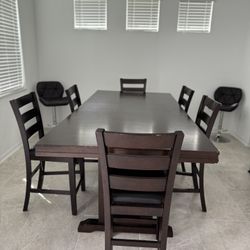Great solid Wood Dark Brown Dining Table For SALE