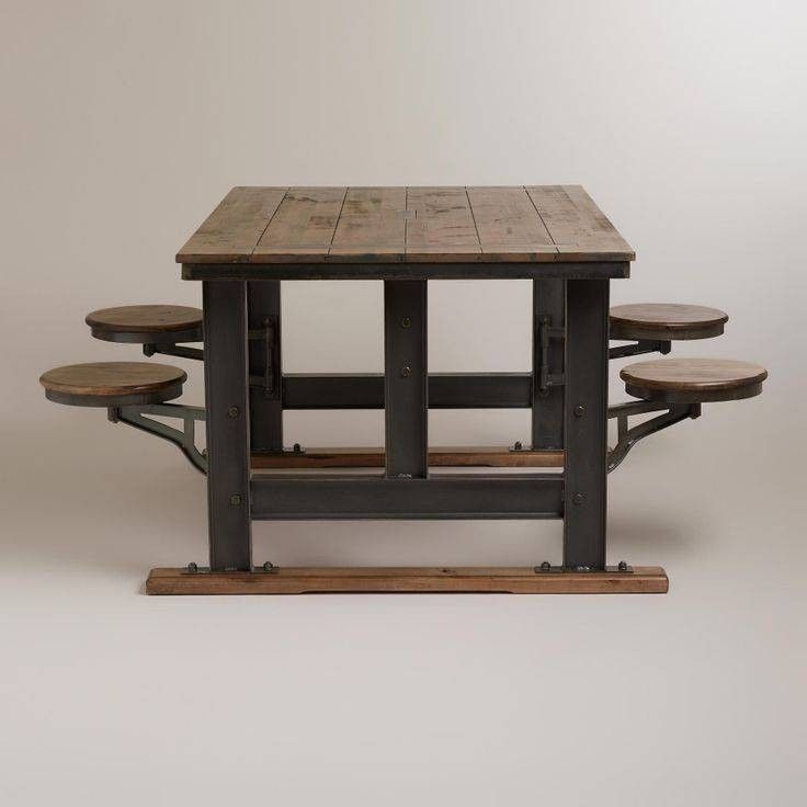 World Market Galvin Cafeteria Dining Table with attached swivel stools