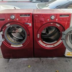 SET WASHER AND DRYER RED LG SIDE BY SIDE -APILABLE