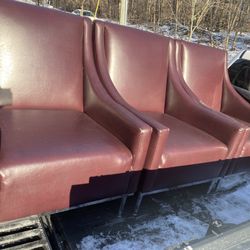 Set Of 4 Faux Leather Side Accent Sofa Chairs