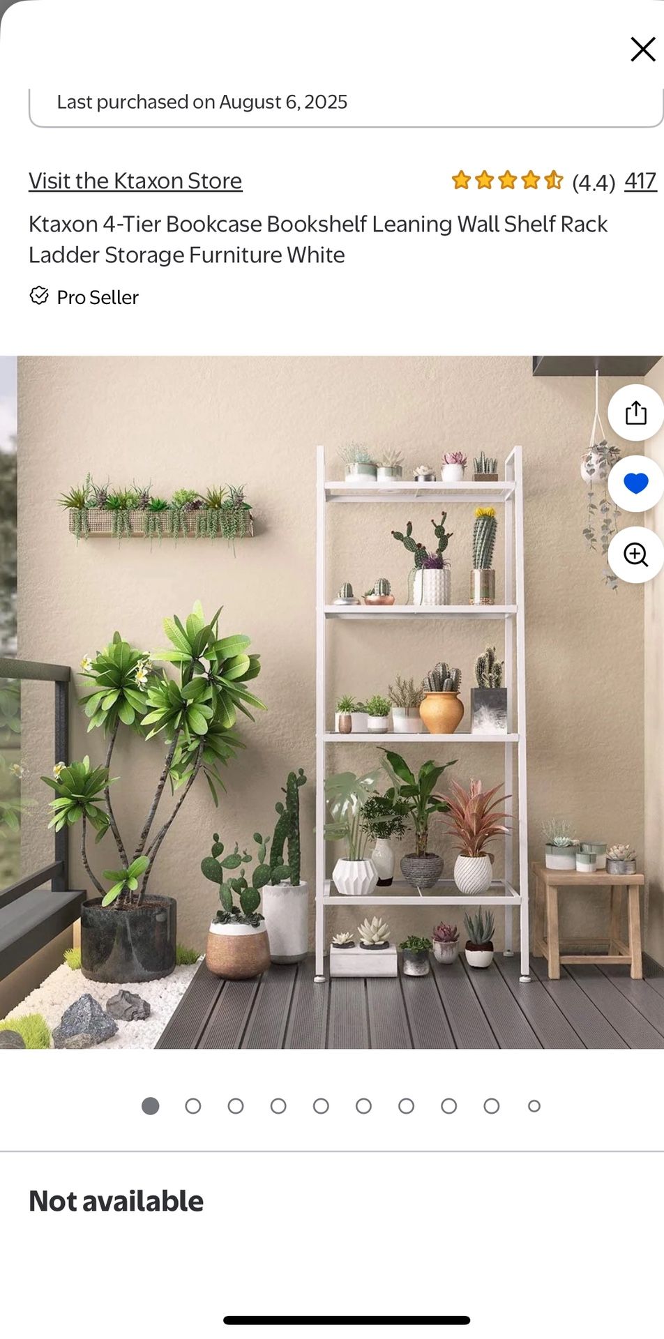 Leaning Wall Shelf Ladder Storage