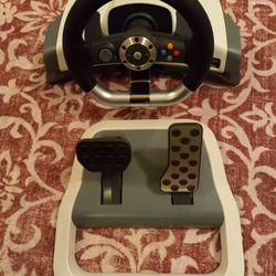 Official Microsoft Xbox 360 Racing Steering Wheel And Pedals 