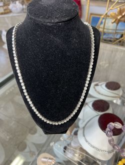 Sterling Silver Necklace With Cz Stones