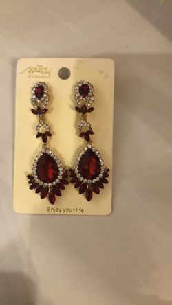 Ruby red earrings