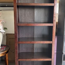 Tall Solid Wood Bookshelf With 4 Shelves , Glossy & Shiny Like New